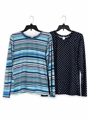 Croft & Barrow 2-Pack UPF 50 Long Sleeve Swim Tops Women’s Large NWOT